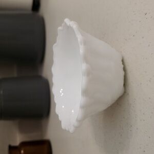 Wild Rose Pattern Milk Glass Taper Candle Holder